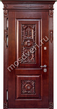 Дверь с внешней отделой массивом дерева с резьбой - купить от производителя Мосдвери Дверь с внешней отделой массивом дерева с резьбой