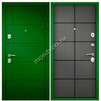 Зеленая входная дверь в квартиру ZVD-13 - купить от производителя Мосдвери Зеленая входная дверь в квартиру ZVD-13
