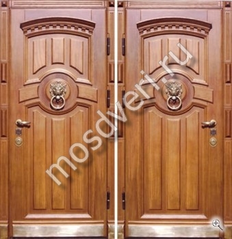 Парадная дверь из массива дуба с дверным молотком - купить от производителя Мосдвери Парадная дверь из массива дуба с дверным молотком